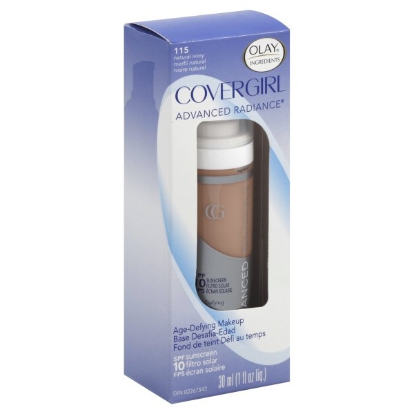 slide 1 of 1, Covergirl Advanced Radiance SPF 10 Liquid Foundation - Natural Ivory, 1 oz