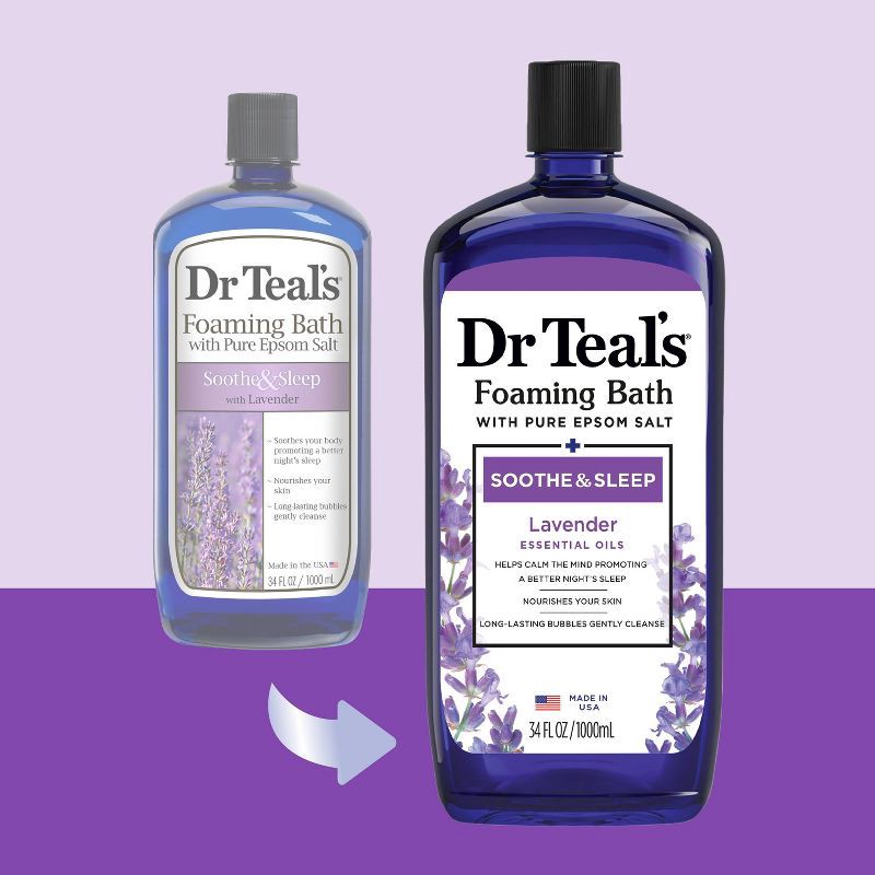 slide 2 of 6, Dr Teal's Soothe & Sleep Lavender Foaming Bubble Bath - 34 fl oz, 34 fl oz