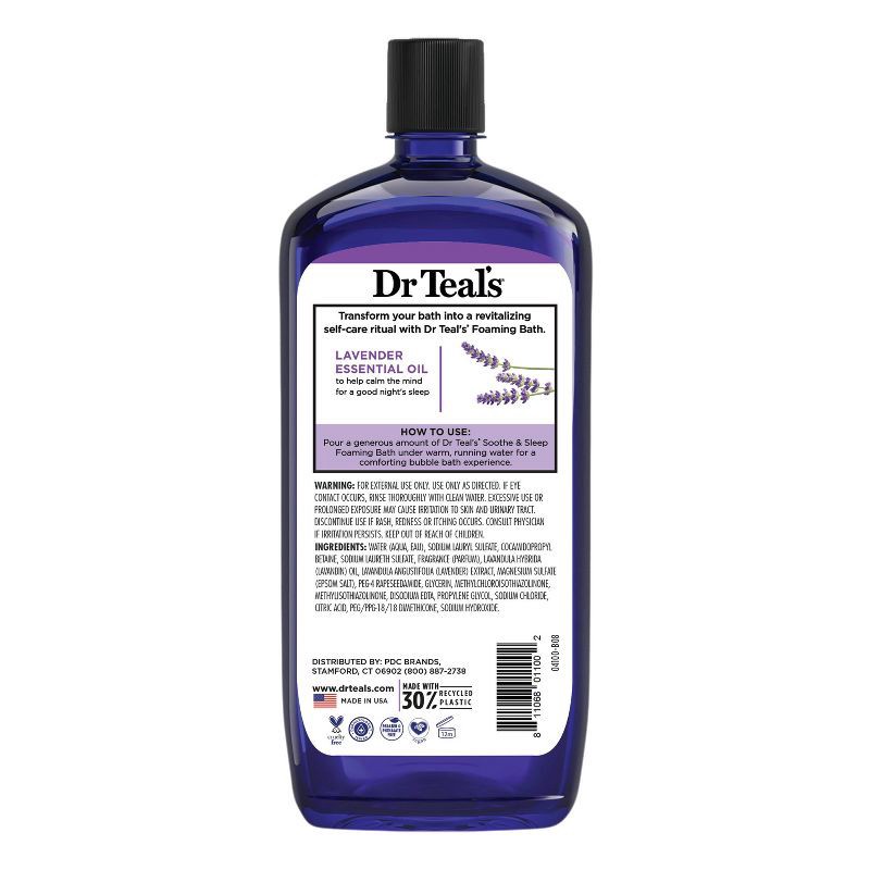 slide 6 of 6, Dr Teal's Soothe & Sleep Lavender Foaming Bubble Bath - 34 fl oz, 34 fl oz