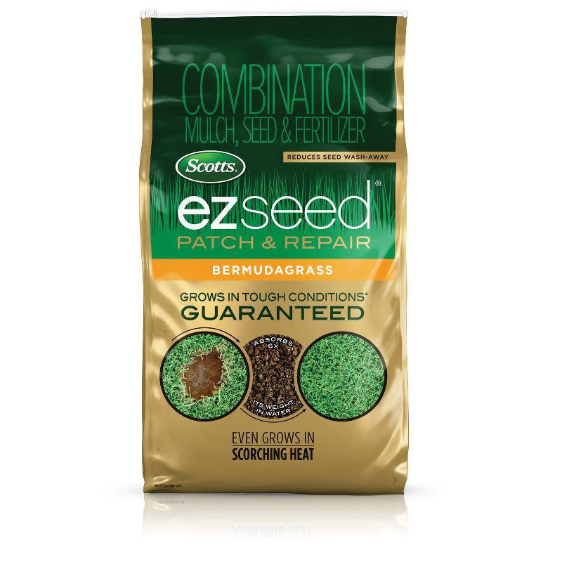 slide 1 of 8, Scotts 10lb EZ Seed Bermudagrass: Quick Germination, Sun/Shade Mix, Covers 225 sq ft, Hardiness Zones 7-10, 10 lb, 225 sq ft