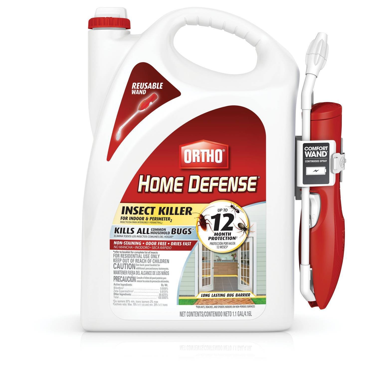 slide 1 of 5, Ortho Home Defense Indoor & Perimeter Insect Killer 1.1 Gallon Ready to Use Wand, 1.1 gal