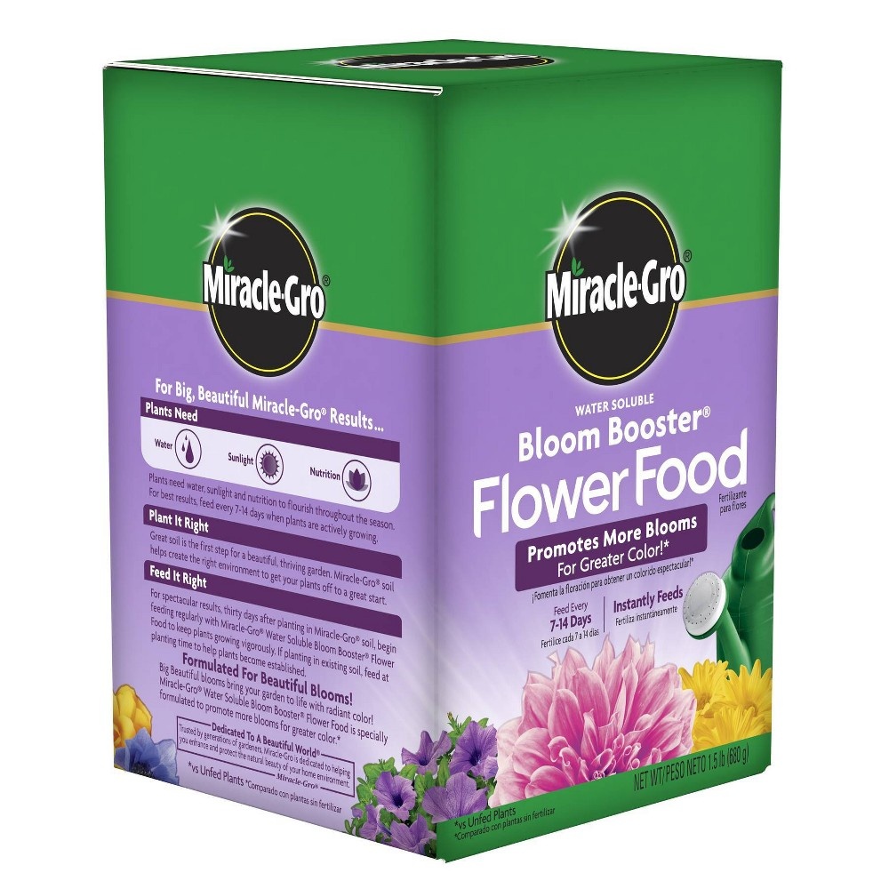 slide 10 of 11, Miracle-Gro Water Soluble Bloom Booster Flower Food 1.5lb, 1.5 lb