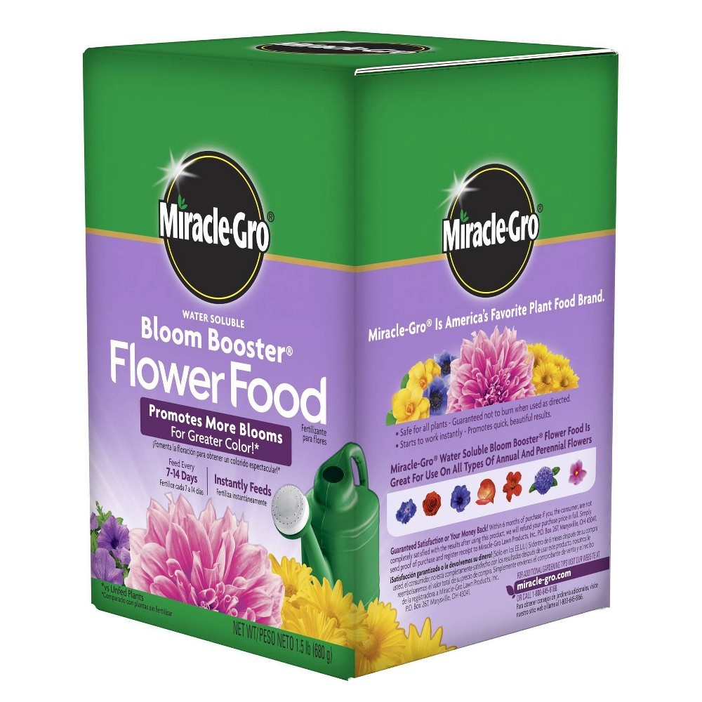 slide 11 of 11, Miracle-Gro Water Soluble Bloom Booster Flower Food 1.5lb, 1.5 lb