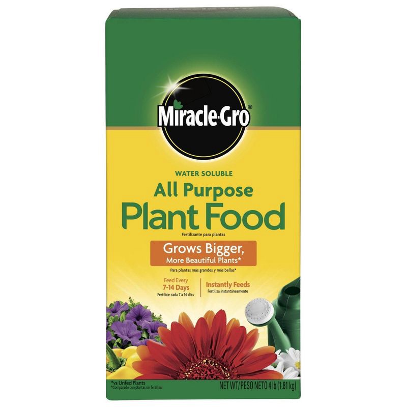 slide 1 of 3, Miracle-Gro Water Soluble All Purpose Plant Food 4lb: Fertilizer for Flowers, Vegetables & Houseplants, 4 lb