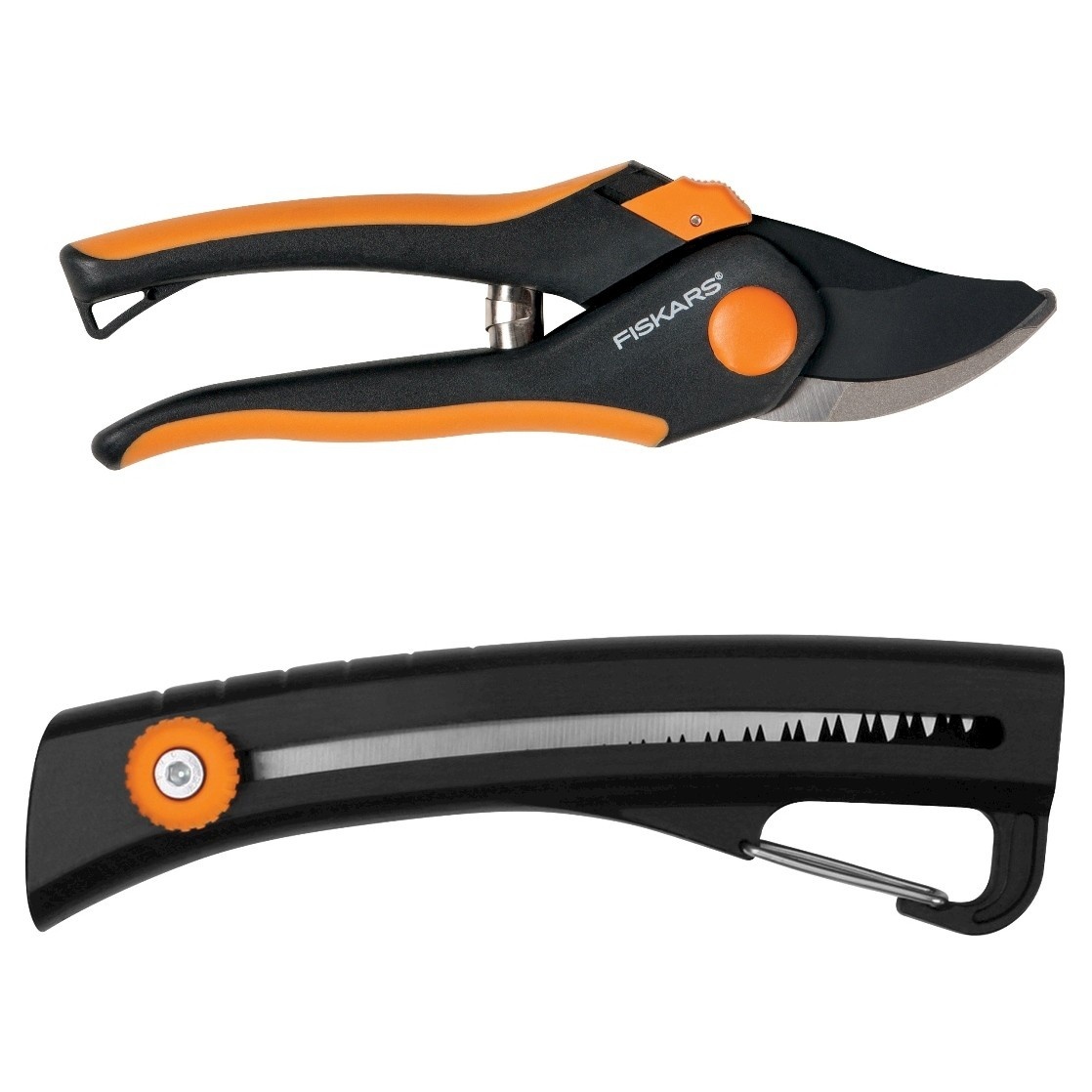 slide 1 of 1, Fiskars Bypass Pruner and Folding Saw Set, 1 ct