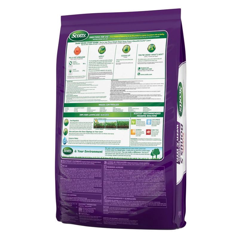 slide 6 of 8, Scotts 5000 sq ft Turf Builder Bonus Southern Weed and Feed Fertilizer: Thickens Lawns, Controls Weeds, 5000 sq ft