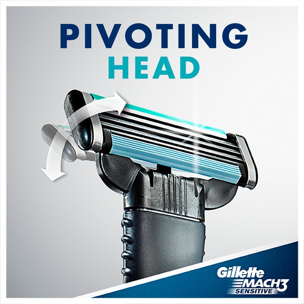 slide 2 of 4, Gillette Sensitive Mach3 Disposables Razors, 1 ct