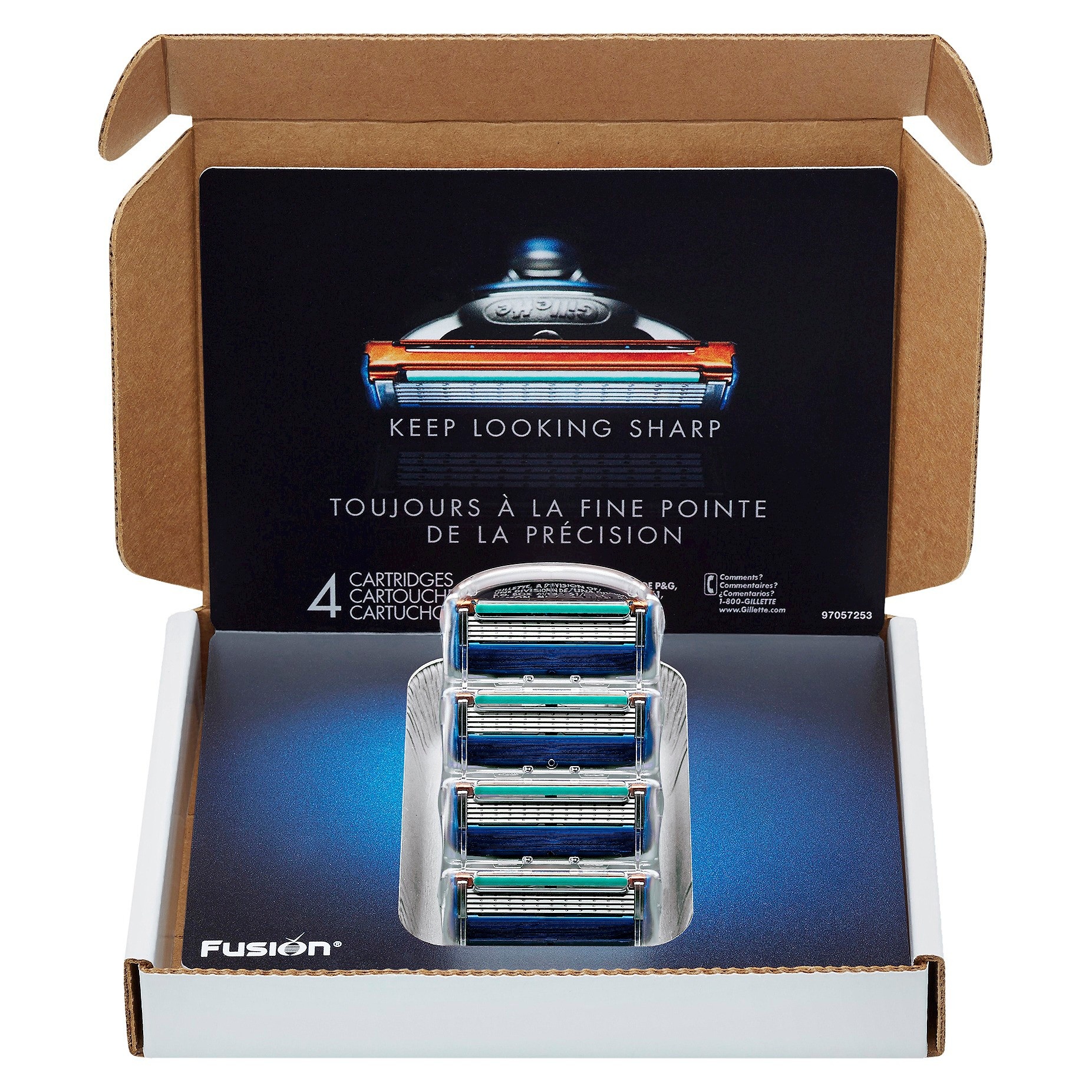 slide 1 of 5, Gillette Fusion Manual Razor Blade Refill Pack Subscription Pack, 4 ct