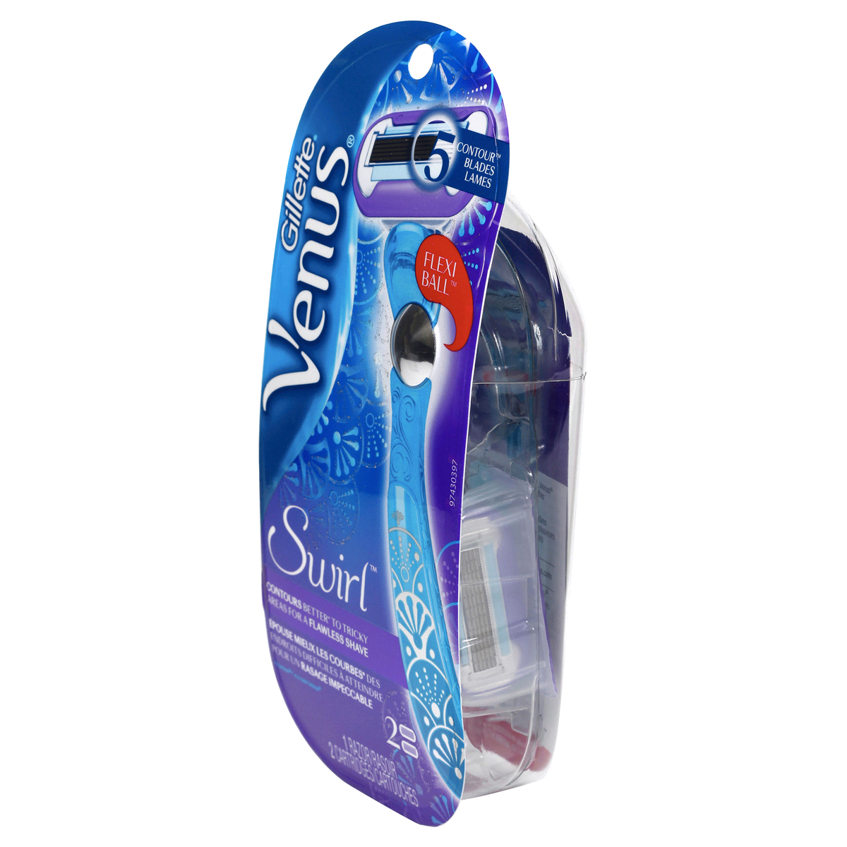 slide 2 of 8, Gillette Venus Swirl Flexiball Women's Razor - 1 Handle + 2 Refills, 3 ct