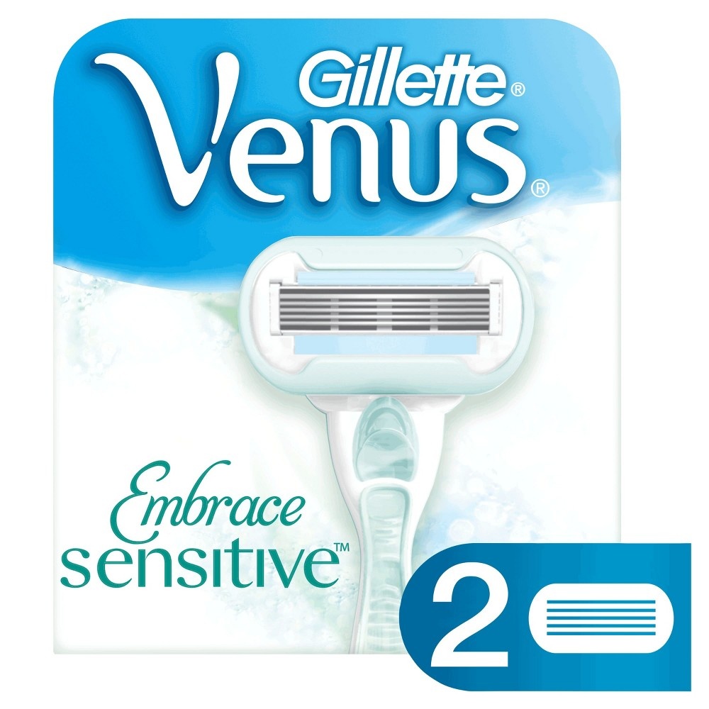 slide 5 of 6, Gillette Venus Embrace Sensitive Womens Razor Blades 2 Refills, 2 ct