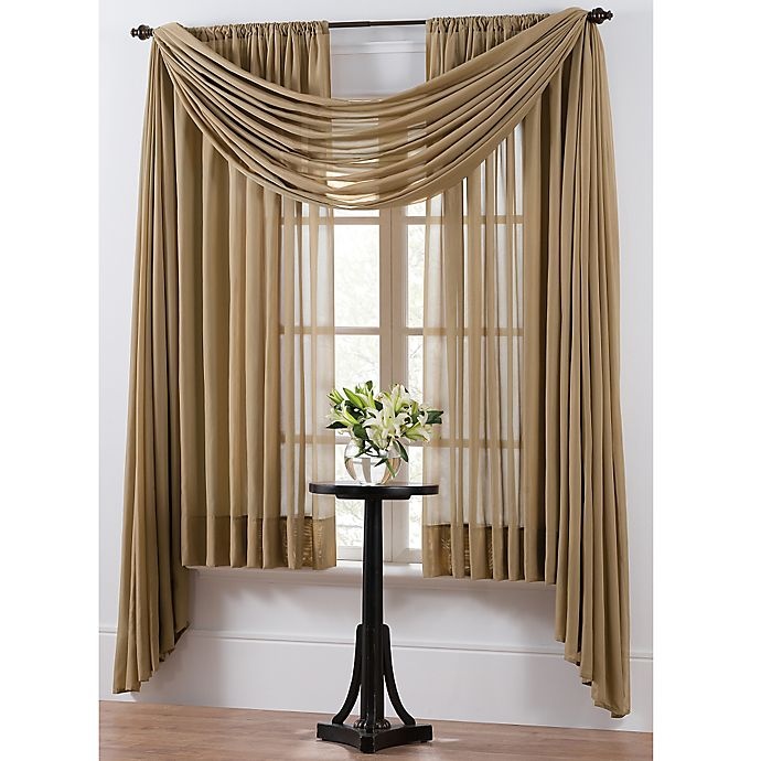 slide 1 of 1, Smart Sheer Insulating Voile Window Curtain Panel - Taupe, 84 in