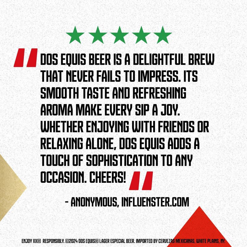 slide 5 of 6, Dos Equis Mexican Lager Beer - 12pk/12 fl oz Bottles, 12 ct; 12 fl oz