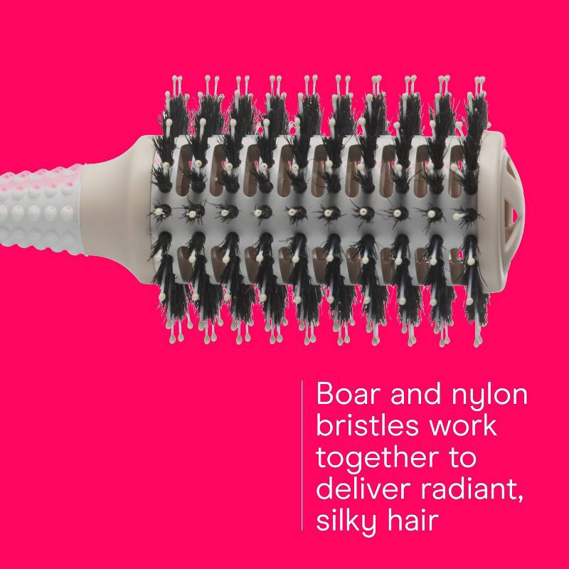 slide 5 of 8, Conair Ceramic Wood Vented Boar Bristle Round Hair Brush - Large Barrel - All Hair, 1 ct