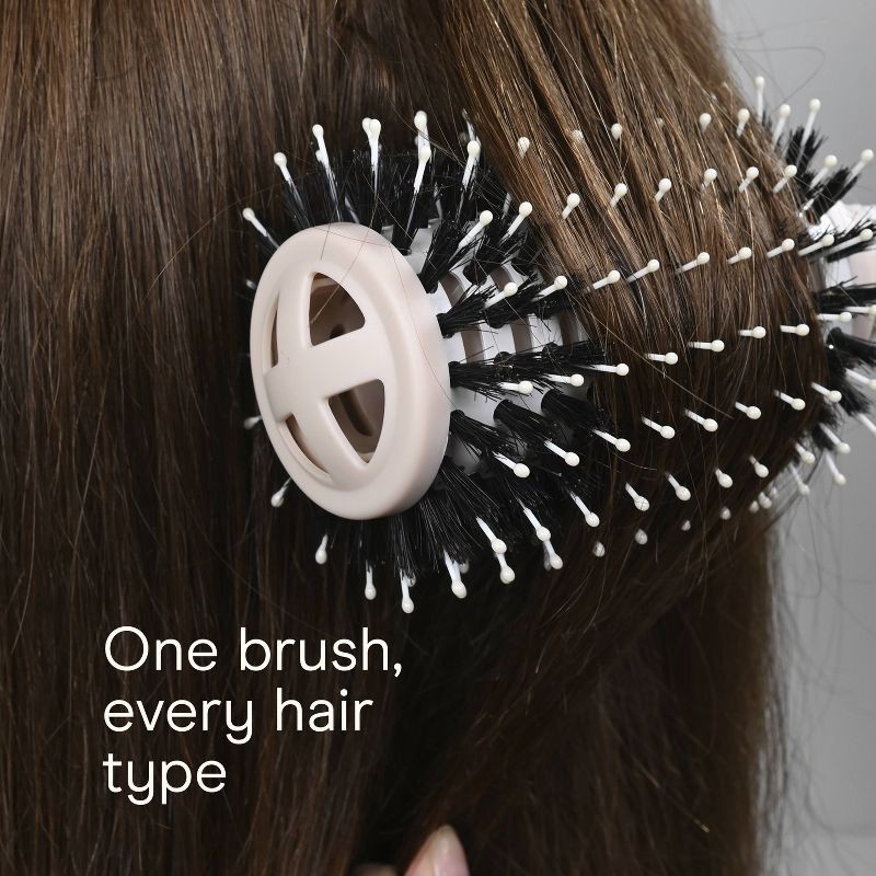 slide 6 of 8, Conair Ceramic Wood Vented Boar Bristle Round Hair Brush - Large Barrel - All Hair, 1 ct