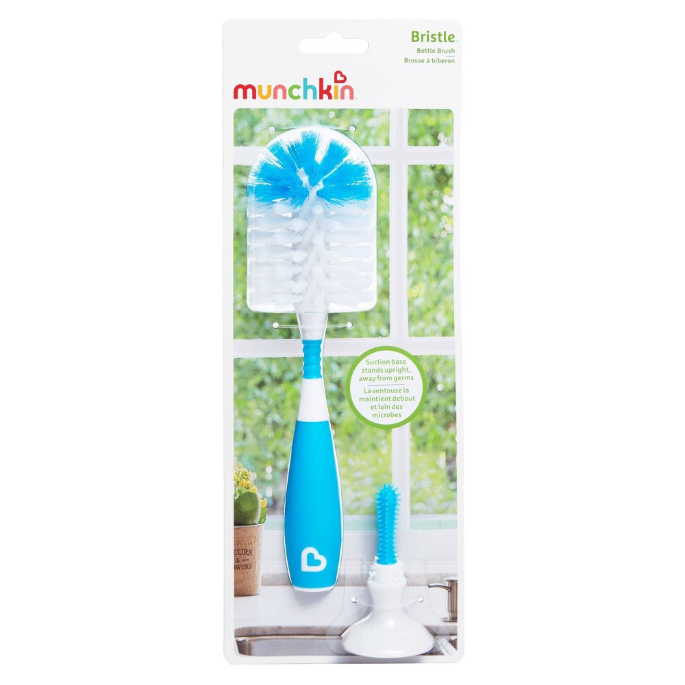 slide 2 of 5, Munchkin Bristle Bottle Brush - Blue, 1 ct