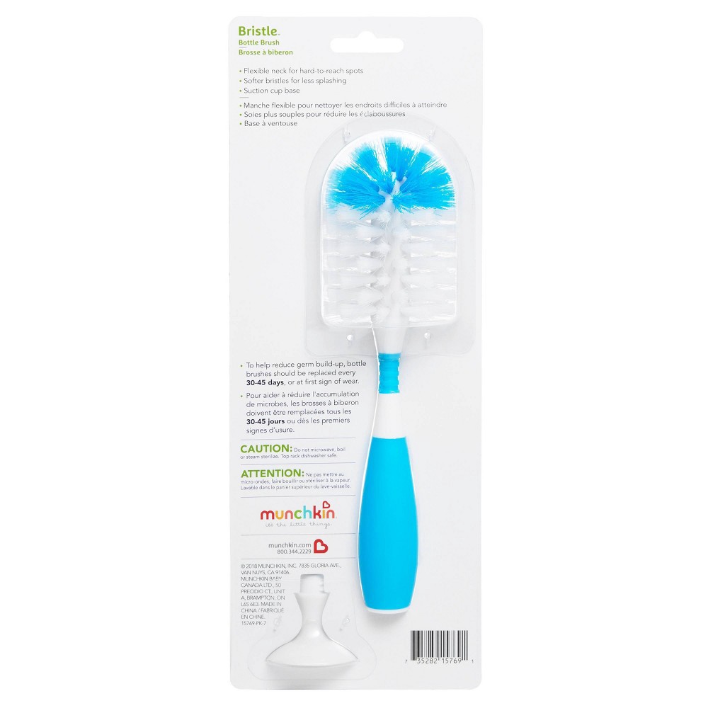 slide 5 of 5, Munchkin Bristle Bottle Brush - Blue, 1 ct