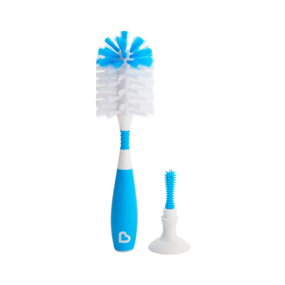 slide 4 of 5, Munchkin Bristle Bottle Brush - Blue, 1 ct