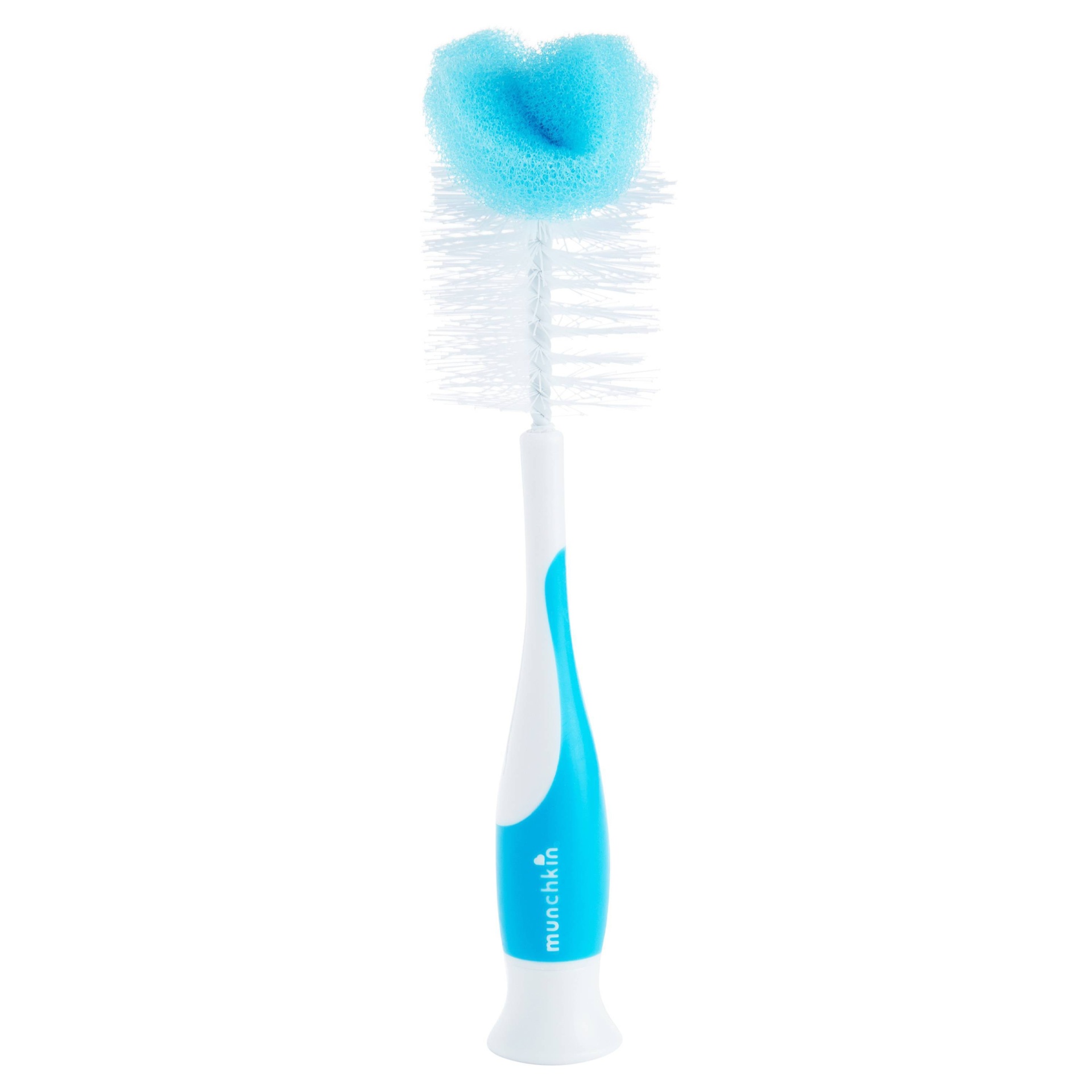 slide 1 of 4, Munchkin Sponge Bottle Brush - Blue, 1 ct