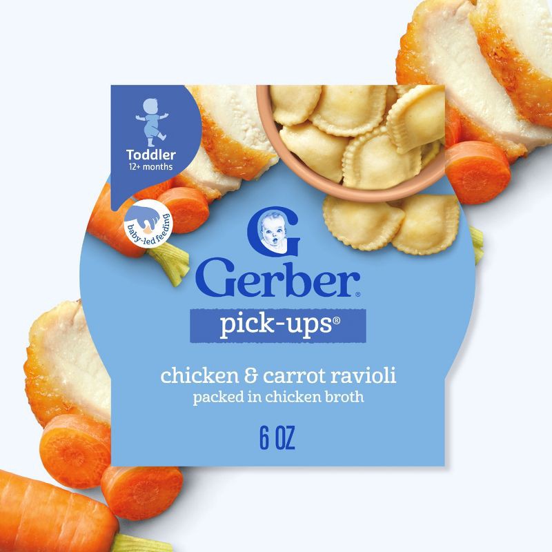 slide 2 of 8, Gerber Pick-Ups Chicken & Carrot Ravioli Toddler Food Meals - 6oz​, 6 oz