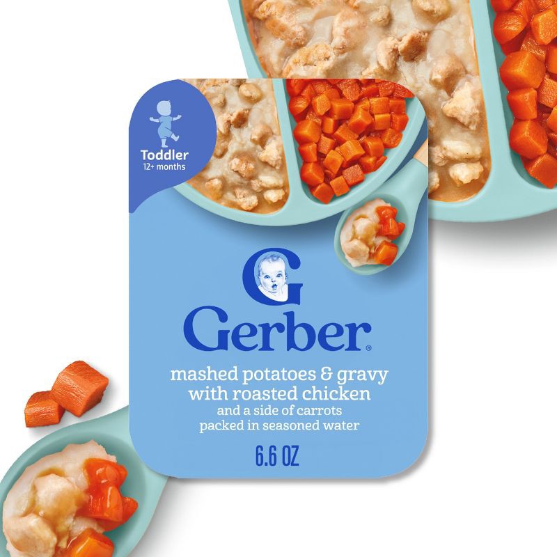 slide 2 of 8, Gerber Baby Food Mashed Potatoes & Gravy with Roasted Chicken and Carrots Toddler Meals - 6.6oz, 6.6 oz