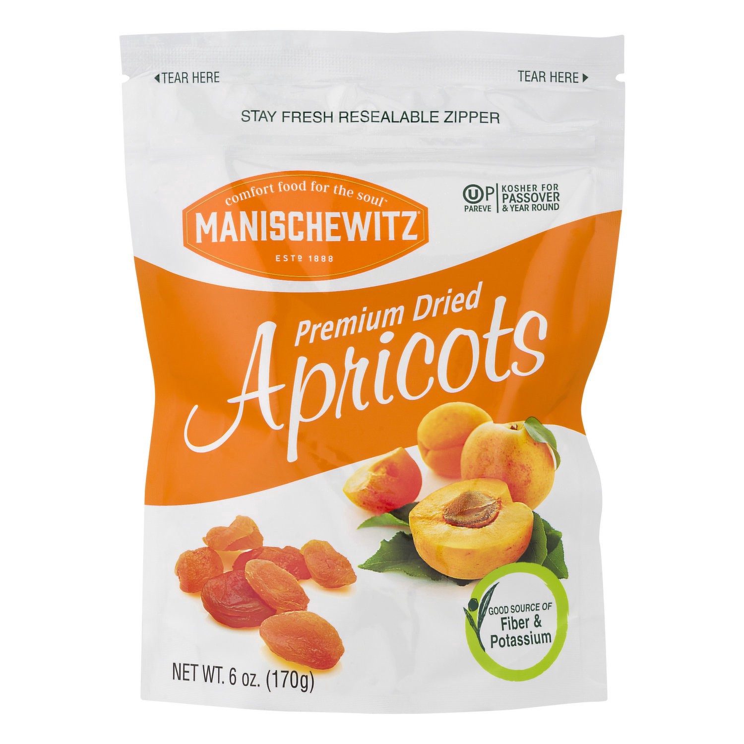 slide 1 of 1, Manischewitz Premium Dried Apricots 6 oz, 6 oz