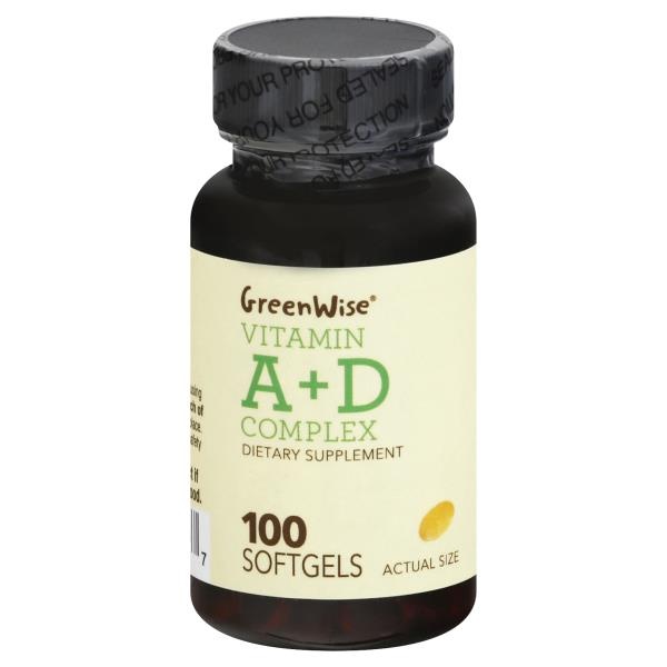 GreenWise Vitamin A+D Complex, Softgels 100 ct Shipt