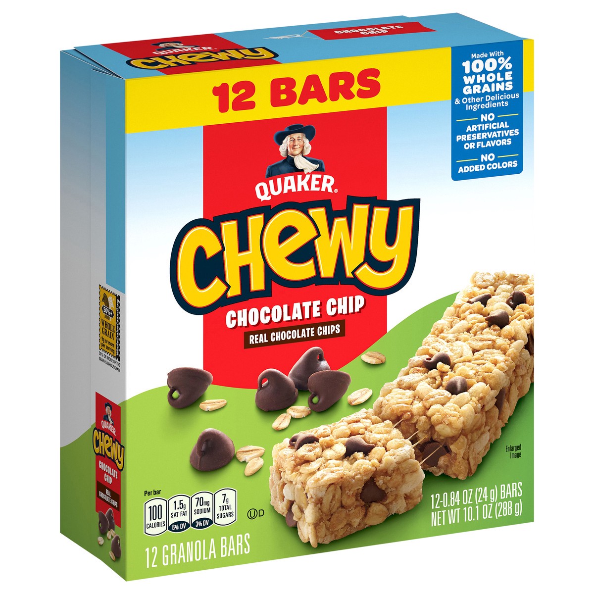 slide 3 of 9, Quaker Chewy Granola Bars Chocolate Chip 0.84 Oz 12 Count, 12 ct