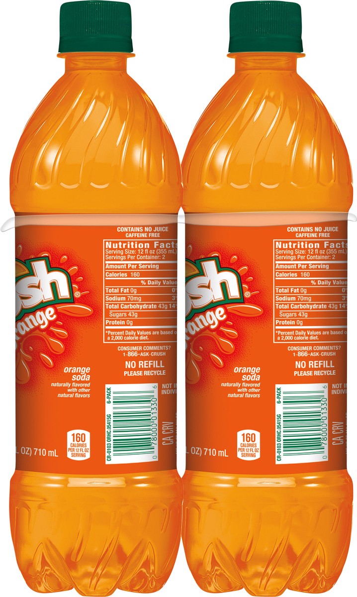 slide 5 of 12, Crush Orange Soda, 24 fl oz bottles, 6 pack, 6 ct