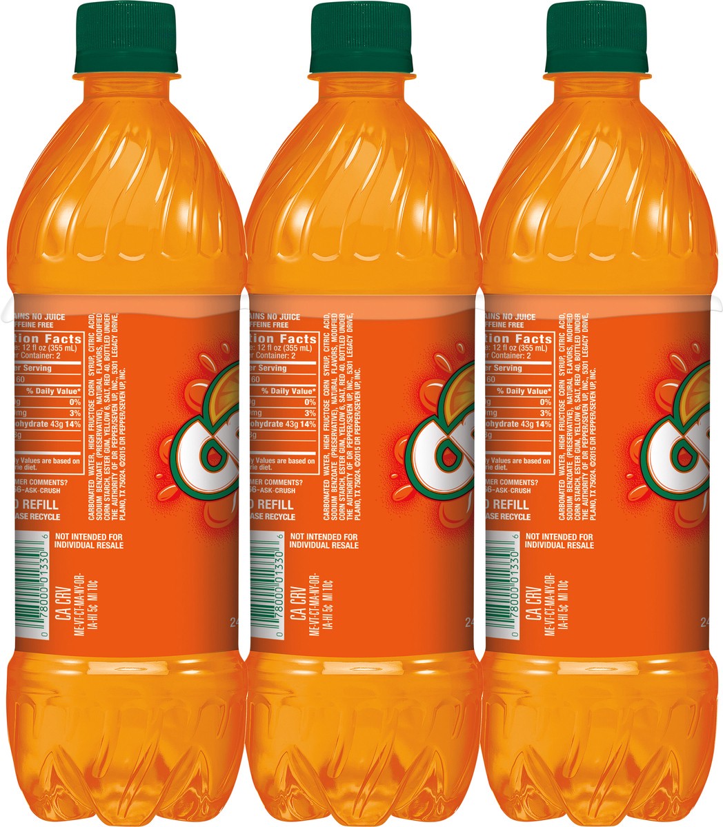 slide 11 of 12, Crush Orange Soda, 24 fl oz bottles, 6 pack, 6 ct