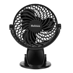 Holmes 4-Inch USB Rechargeable Clip Fan - Black, 1 ct
