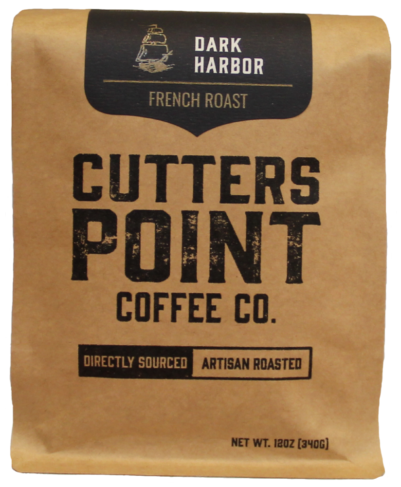 slide 1 of 1, Cutters Point Coffee Co. Dark Harbor French Roast Ground Coffee, 12 oz