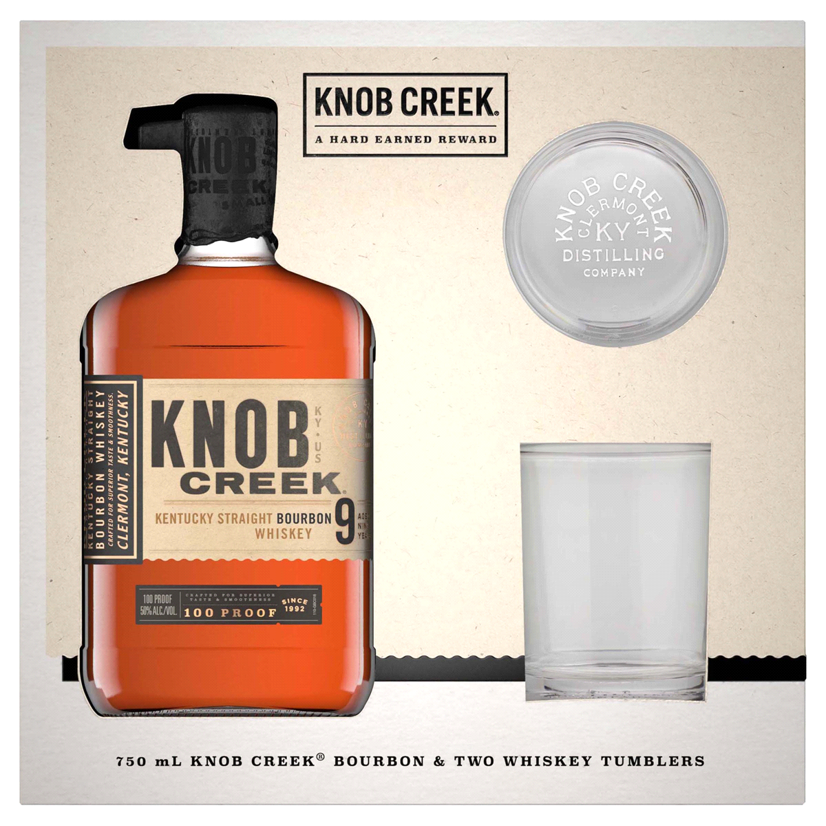 slide 1 of 1, Knob Creek Kentucky Straight Bourbon Whiskey Gift Box, 750 ml