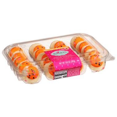 slide 1 of 1, Sweet P's Bake Shop Sugar Cookies, Fall Orange, Frosted, Mini - 10.5 oz, 10.5 oz