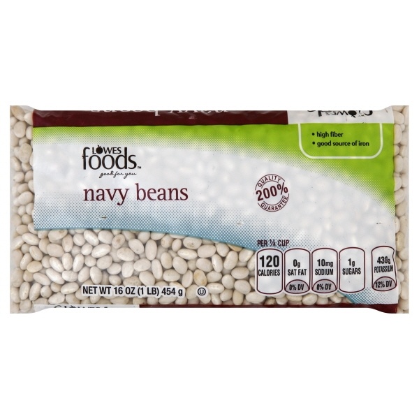 slide 1 of 1, Lowes Foods Dried Navy Beans, 1 lb