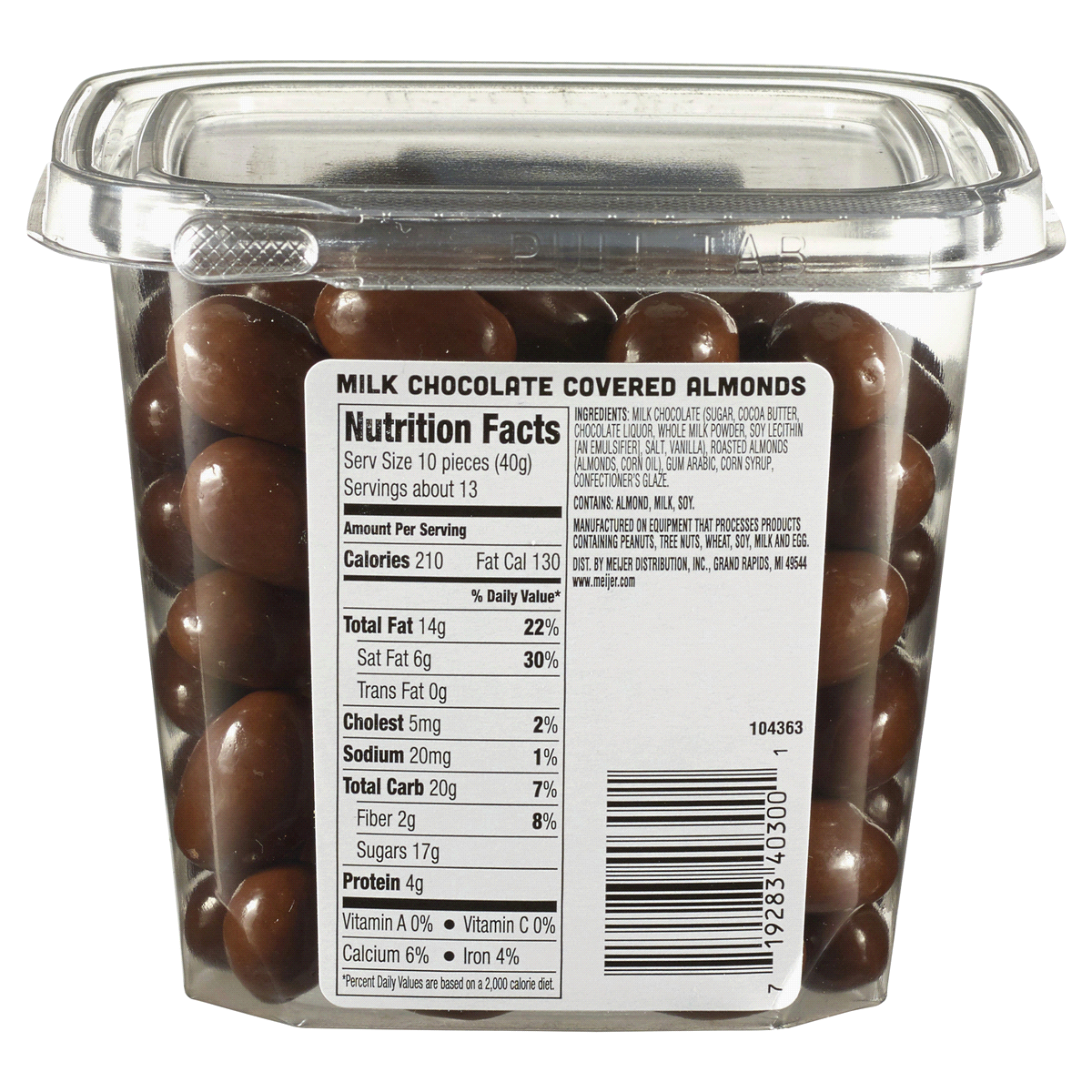 slide 2 of 2, Meijer Milk Chocolate Almonds, 18 oz