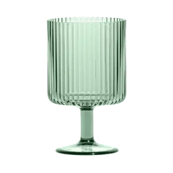 ROOM & RETREAT RR RIBBED ACRYLIC STACKING GOBLET 15OZ SAGE