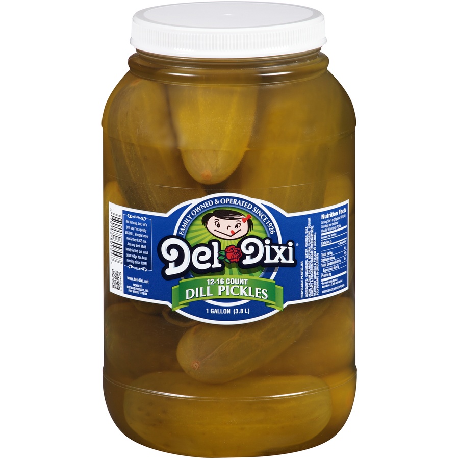 slide 1 of 5, Del-Dixi Del Dixi Dill Pickles 12-16 Count 1 Gal. Plastic Jar, 1 gal