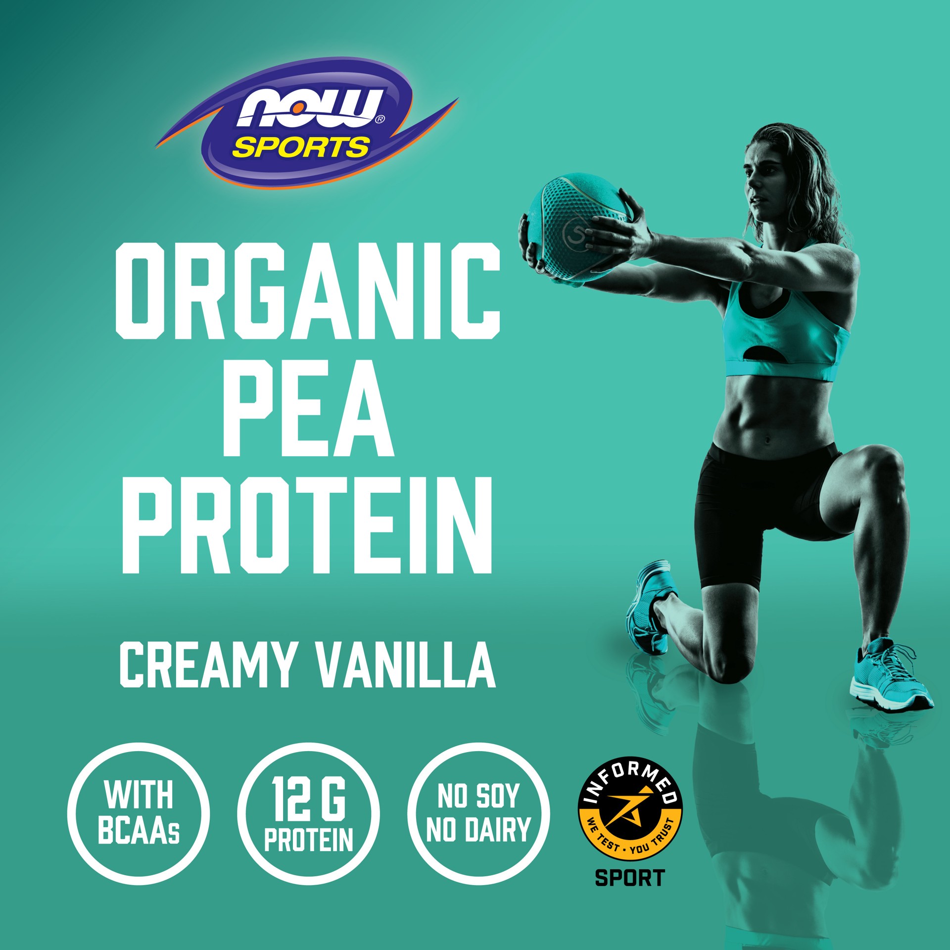 slide 3 of 5, NOW Foods Pea Protein, Organic Creamy Vanilla Powder, 1.5 lb