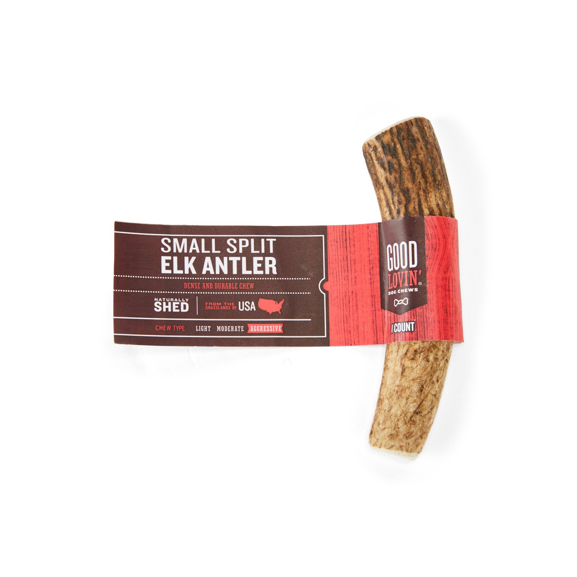 slide 1 of 1, Gdlv-Dog Sm Split Elk Antler, SM