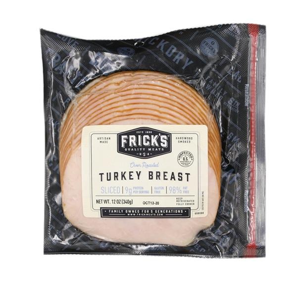 slide 1 of 1, Frick's Oven Roasted Turkey Breast, Sliced, 12 oz