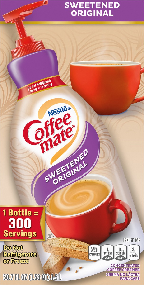 slide 3 of 13, Coffee-Mate Concentrated Sweetened Original Coffee Creamer 50.7 fl oz, 50.7 fl oz