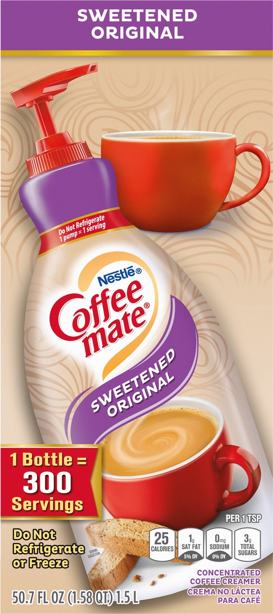 slide 4 of 13, Coffee-Mate Concentrated Sweetened Original Coffee Creamer 50.7 fl oz, 50.7 fl oz