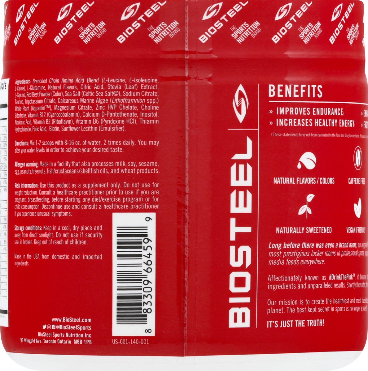 slide 5 of 9, BioSteel Sports Mixed Berry Hydration Mix 5 oz, 140 gram