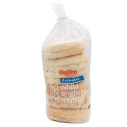 Hy-Vee White English Muffins 6 Count