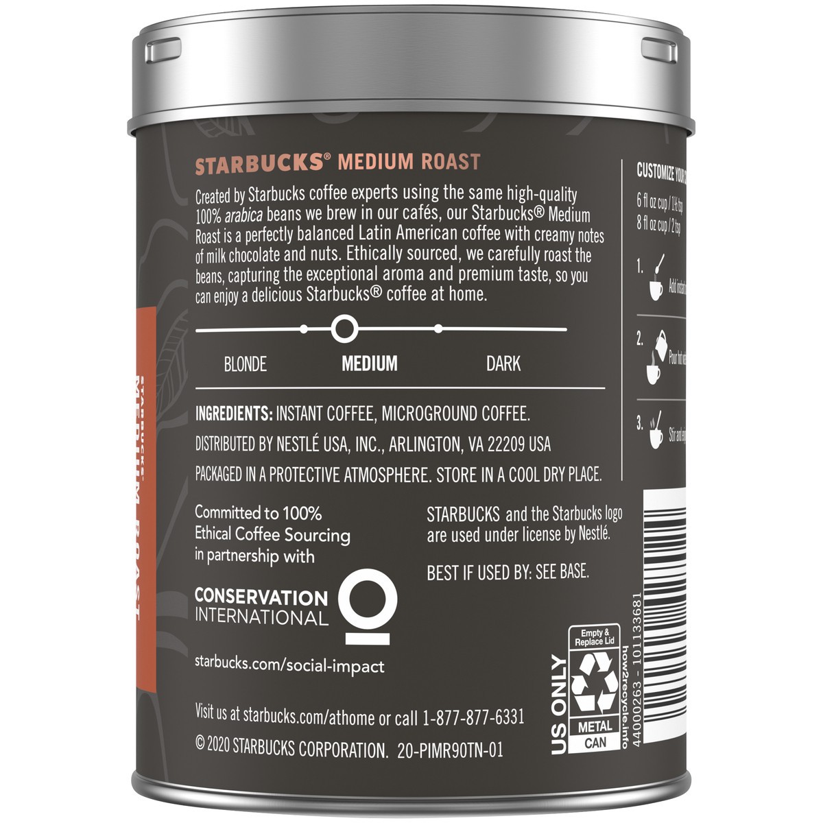 slide 5 of 9, Starbucks Premium Instant Coffee, Medium Roast, 100% Arabica Beans- 3.17 oz, 3.17 oz