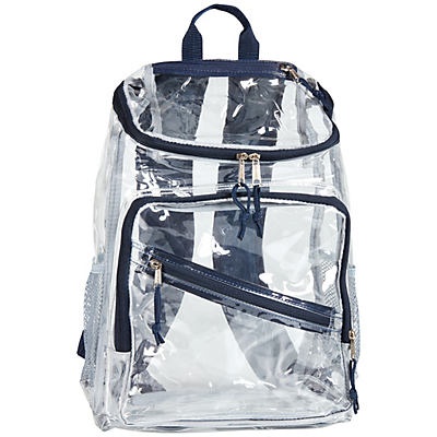 slide 1 of 1, Eastsport Clear Backpack Top Loader Navy, 1 ct