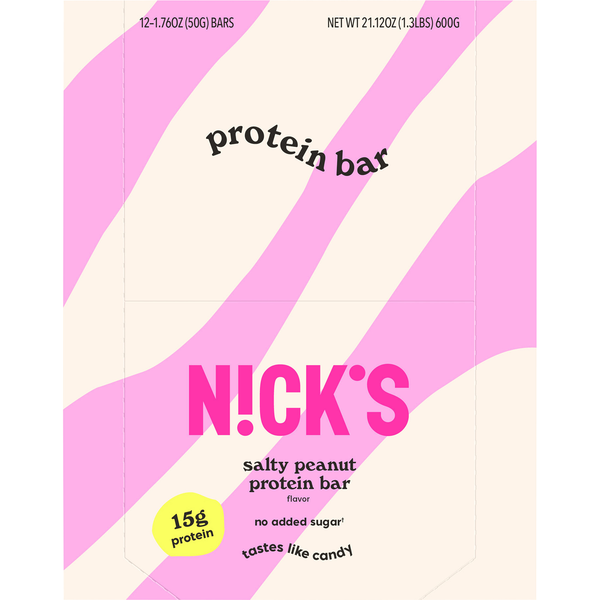 slide 1 of 1, Nick's Salty Peanut Protein Bars - 12pk, 12 ct