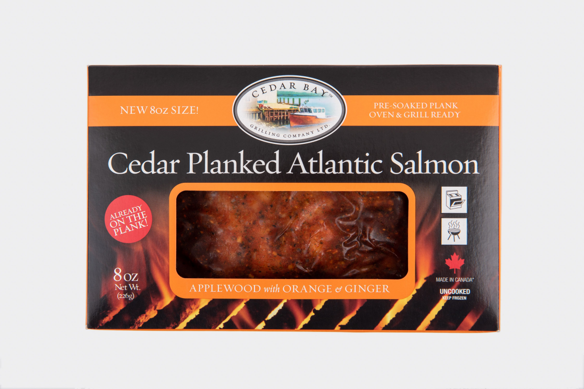 slide 1 of 22, Cedar Bay Cedar Planked Applewood with Orange & Ginger Atlantic Salmon 8 oz, 8 oz