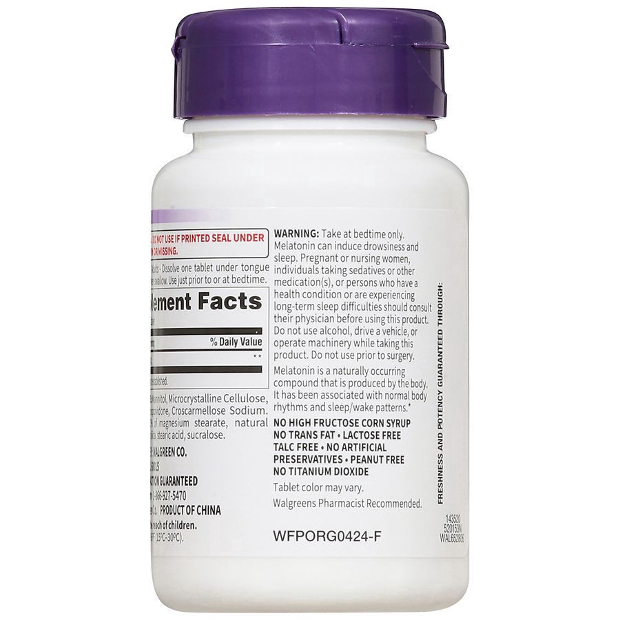 slide 2 of 5, Walgreens Free & Pure Quick Dissolve Melatonin 12 mg Tablets Cherry, 60 ct