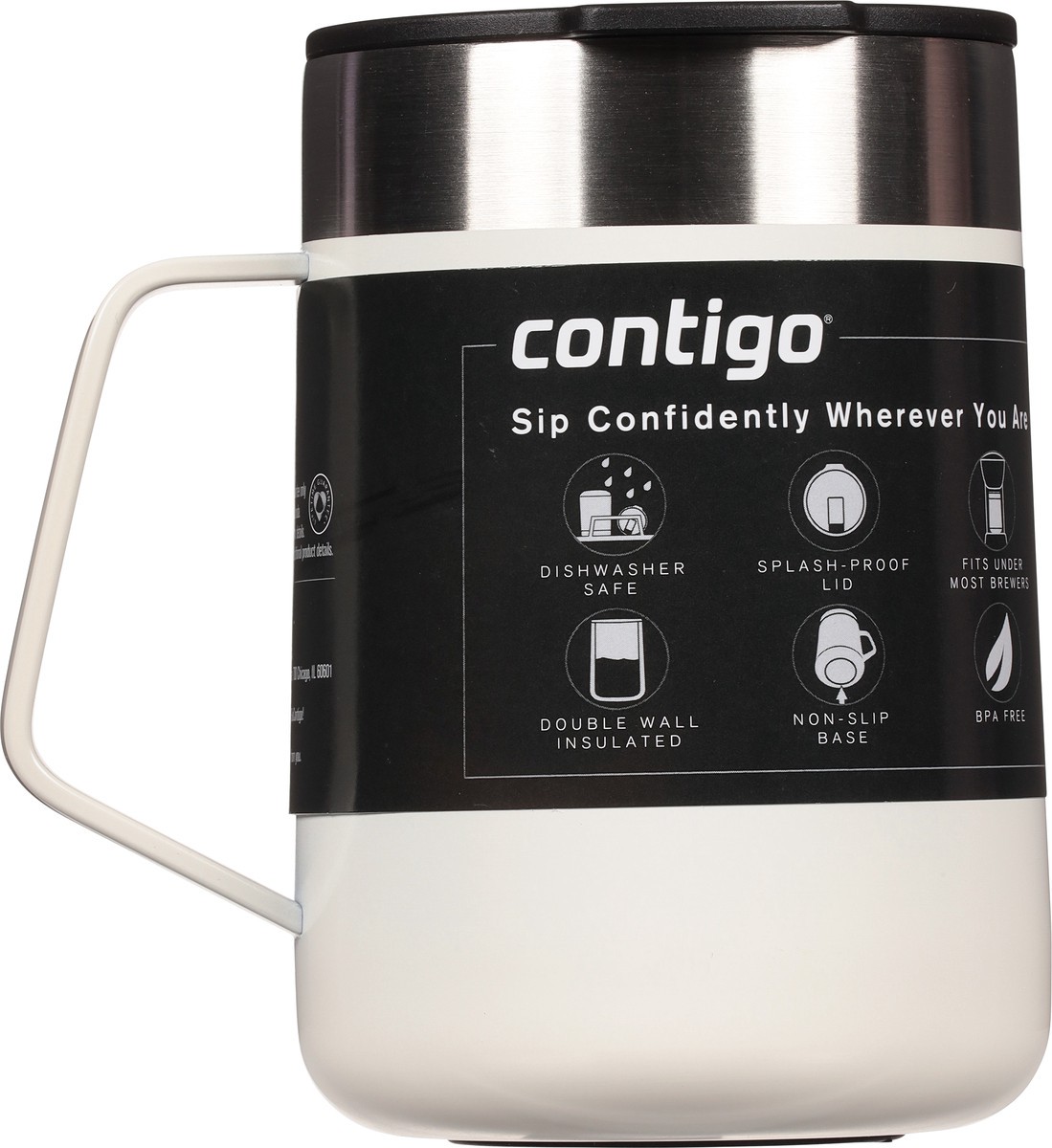 slide 5 of 9, Contigo Stainless Steel Vacuum-Insulated Mug with Handle and Splash-Proof Lid, Frosted Pearl, 1 ct